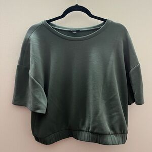 Express large green crop top scrunch t shirt